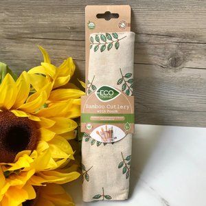 6pc EcoLogical Bamboo Cutlery Set with Pouch